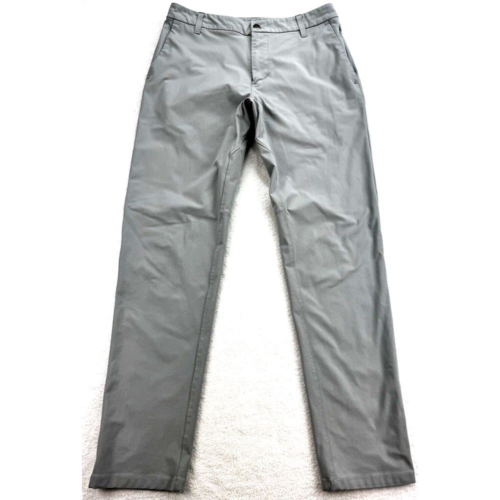 Lululemon‎ ABC Slim-Fit Trouser Men 31"Wx32"L Warpstreme Asphalt Grey Straight